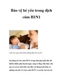 Bảo vệ bé yêu trong dịch cúm H1N1