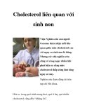 Cholesterol liên quan với sinh non  