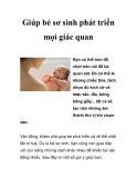 Giúp bé sơ sinh phát triển mọi giác quan  