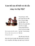 Làm thế nào để biết trẻ đã sẵn sàng vào lớp Một?  