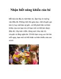 Nhận biết năng khiếu của bé  