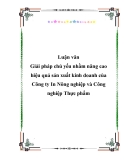 Luận văn: Giải pháp chủ yếu nhằm nâng cao hiệu quả sản xuất kinh doanh của Công ty In Nông nghiệp và Công nghiệp Thực phẩm