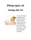 Phòng ngừa còi xương cho trẻ  