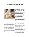 Con 2 tuổi mẹ hãy đi làm  