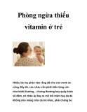 Phòng ngừa thiếu vitamin ở trẻ   