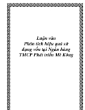 Đề tài " Phân tích hiệu quả sử dụng vốn tại Ngân hàng TMCP Phát triển Mê Kông "