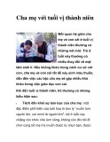 Cha mẹ với tuổi vị thành niên  