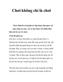 Chơi không chỉ là chơi 