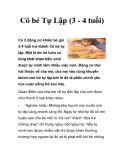 Cô bé Tự Lập (3 - 4 tuổi) 