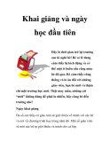 Khai giảng và ngày học đầu tiên 