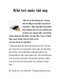 Khi trẻ móc túi mẹ