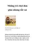 Những trò chơi đơn giản nhưng rất vui 