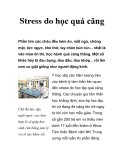 Stress do học quá căng 