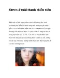 Stress ở tuổi thanh thiếu niên 