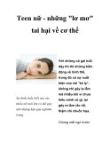 Teen nữ - những "lơ mơ" tai hại về cơ thể