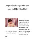 Nhận biết dấu hiệu trầm cảm ngay từ khi trẻ học lớp 2