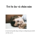 Trẻ lo âu và chán nản  