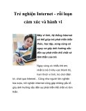 Trẻ nghiện Internet - rối loạn cảm xúc và hành vi  