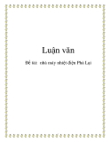 Đề tài:  nhà máy nhiệt điện Phả Lại