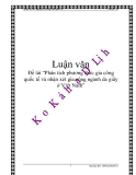 Đề tài về “Phân tích phương thức gia công quốc tế và nhận xét gia công ngành da giầy ở Việt Nam”