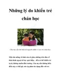 Những lý do khiến trẻ chán học