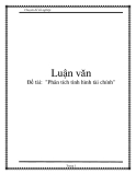 Đề tài:  "Phân tích tình hình tài chính"