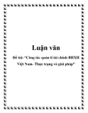 Đề tài: “Công tác quản lí tài chính BHXH Việt Nam- Thực trạng và giải pháp”