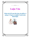 Luận văn: Phân tích kết quả tiêu thụ sản phẩm xi măng ở Công ty cổ phần Constrexim Bình Định