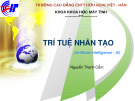 TRÍ TUỆ NHÂN TẠO (Nguyễn Thanh Cẩm) - Chương 4: MÁY HỌC