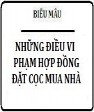 Những điều vi phạm hợp đồng đặt cọc mua nhà