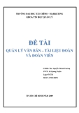 Luận văn: Quản lý văn bản - Tài liệu đoàn và đoàn viên