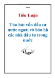 Tiểu luận: Thu hút vốn đầu tư nước ngoài và bảo hộ các nhà đầu tư trong nước