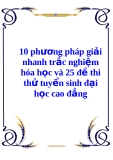 10 phương pháp giải nhanh trắc nghiệm hóa học và 25 đề thi thử tuyển sinh đại học cao đẳng