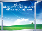 Tổ chức và hoạt động của Ngân hàng nhà nước Việt Nam  