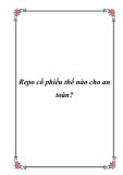 Repo cổ phiếu thế nào cho an toàn?