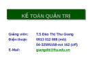 Kế toán quản trị - TS Đào Thị Thu Giang