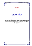 Luận văn: “Một số giải pháp nhằm hoàn thiện công tác quản trị nhân sự tại công ty xe đạp- xe máy Đống Đa - Hà Nội”