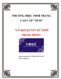 Tiểu luận:  Xây dựng thương hiệu thời trang NEM_vẻ đẹp quyến rũ thời trang Pháp