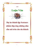 Luận văn : Dự án thành lập Sestours nhằm đáp ứng những nhu cầu nói trên cho du khách