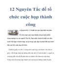 12 nguyên tắc để tổ chức cuộc họp thành công