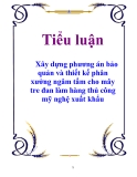 Tiểu luận: Xây dựng phương án bảo quản và thiết kế phân xưởng ngâm tẩm cho mây tre đan làm hàng thủ công mỹ nghệ xuất khẩu