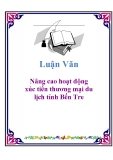 Luận văn: Nâng cao hoạt động xúc tiến thương mại du lịch tỉnh Bến Tre