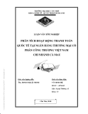 Luận văn tốt nghiệp: PHÂN TÍCH HOẠT ĐỘNG THANH TOÁN QUỐC TẾ TẠI NGÂN HÀNG THƯƠNG MẠI CỔ PHẦN CÔNG THƯƠNG VIỆT NAM CHI NHÁNH CÀ MAU
