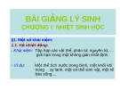 Bài giảng lý sinh:  Nhiệt sinh học