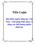 Tiểu luận: Đặc điểm nguồn nhân lực Việt Nam - Giải pháp khắc phục và nâng cao chất lượng nguồn nhân lực