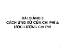 Cách ứng xử của chi phí và ước lượng chi phí