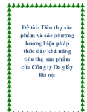 Đề tài: Tiêu thụ sản phẩm và các phương hướng biện pháp thúc đẩy khả năng tiêu thụ sản phẩm của Công ty Da giầy Hà nội