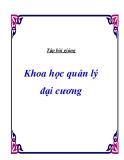 Tập bài giảng Khoa học quản lý đại cương