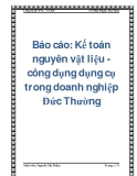 Báo cáo: Kế toán nguyên vật liệu - công dụng dụng cụ trong doanh nghiệp Đức Thường