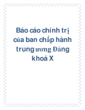 Báo cáo chính trị của ban chấp hành trung ương Đảng khoá X